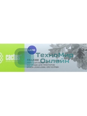Картридж матричный Cactus CS-LX350 черный (12.7 мм, 10 м, 3500000 знаков) для Epson LX350/LQ350/ERC19/VP80K