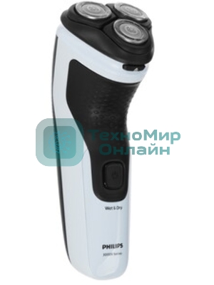 Электробритва роторная Philips X3003/00 реж.эл.:3 питан.:аккум. голубой/черный