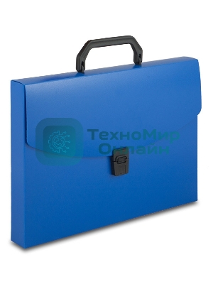 Папка-портфель Бюрократ -BPP01BLUE 1 отделение, A4, пластик, 0.7мм, синий