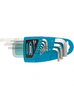 Набор ключей GROSS 16404имбусовых hex 1.5–10мм s2 9шт экстра-длин с шаром сатинированные