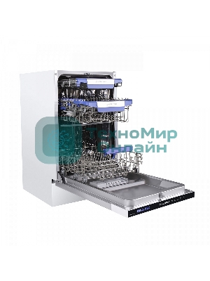 Встраиваемая посудомоечная машина Maunfeld MLP-08IMR, белый/черный, 44.5 см, 10 компл., 47 дБ, класс A++