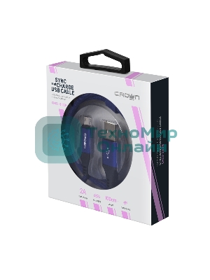 Кабель Crown USB - microUSB CMCU-3103M blue