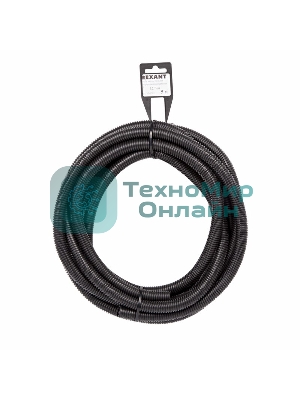 Труба автомобильная гофрированная ПП Rexant Ø12,7 мм, разрезная, бухта 5 м/уп.