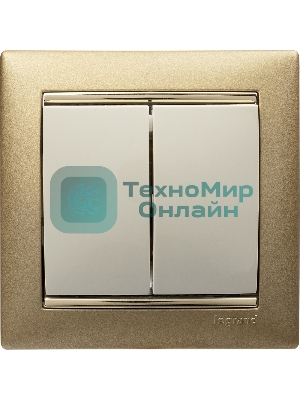 Выключатель Legrand 774305 Valena двухклавишный 10 AX(слоновая кость)