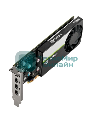 Видеокарта PNY GPU NVIDIA VCNT1000-8Gb-SB PCI-Express 3.0 x16, LP8 Gb GDDR6 128-bit, 4x Mini DP 1.4, 1x LP bracket.