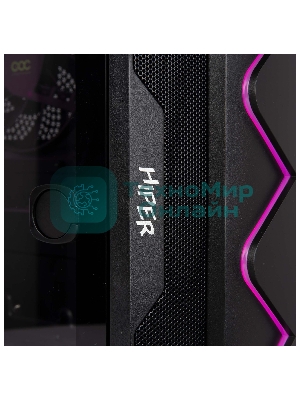 Компьютерный корпус Hiper DCB черный без БП ATX 1x120mm 1x140mm 1xUSB2.0 1xUSB3.0 audio bott PSU