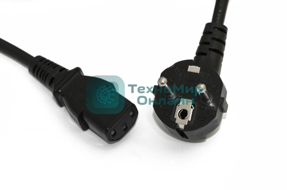 Кабель питания компьютера Hyperline PWC-IEC13-SHM-0.5-BK (Shucko+C13) (3x0.75), 0.5м