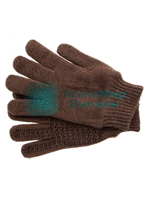 Перчатки трикотажные Сибртех двойные, полушерстяные, с ПВХ покрытием