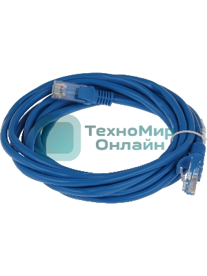 Патч-корд Premier PP12-3M/B 1000Gbит/с UTP 4 пары cat.5E CCA molded 3м синий RJ-45 (m)-RJ-45 (m)