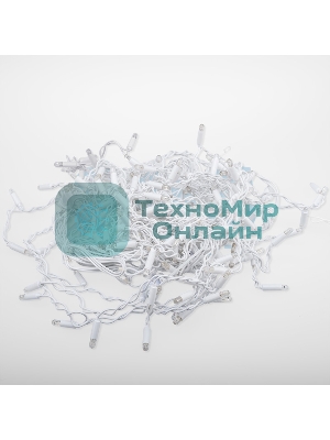 Гирлянда Neon-night Айсикл (бахрома) светодиодный, 2,4х0,6м, эффект мерцания, белый провод, 230 В, диоды синие, 88 LED