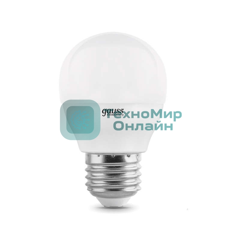 Лампа светодиодная LED Gauss Elementary Шар 10W E27 920lm 4100K 1/10/100 0