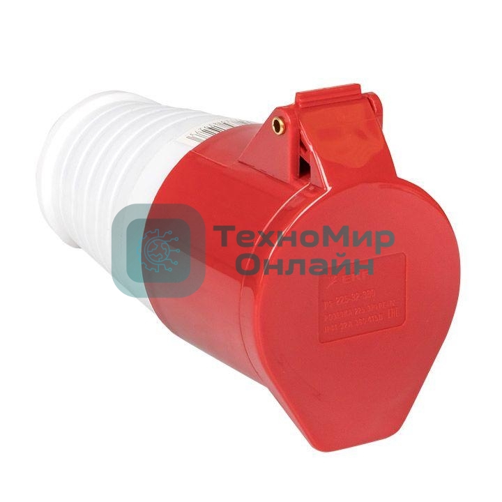 Розетка кабельная 32А 380В 3P+РЕ IP44 (224) EKF ps-224-32-380