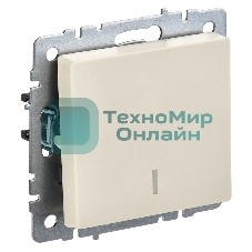 Выключатель 1-кл. СП BRITE ВС10-1-1-БрКр 10А с инд. беж. IEK BR-V10-1-10-K10