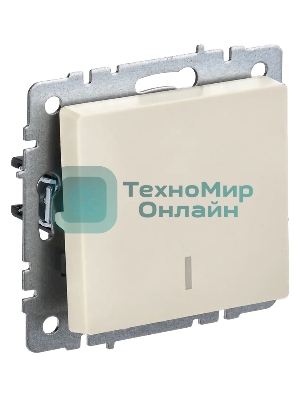 Выключатель 1-кл. СП BRITE ВС10-1-1-БрКр 10А с инд. беж. IEK BR-V10-1-10-K10
