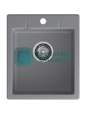 Мойка GRANFEST URBAN 242 1-чаша 420x490мм, монтаж: врезной, материал: кварц, темно-серый