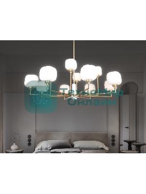 Люстра Ambrella light LH53019/12 BS/FR латунь/белый матовый G9*12 max 40W D910*680