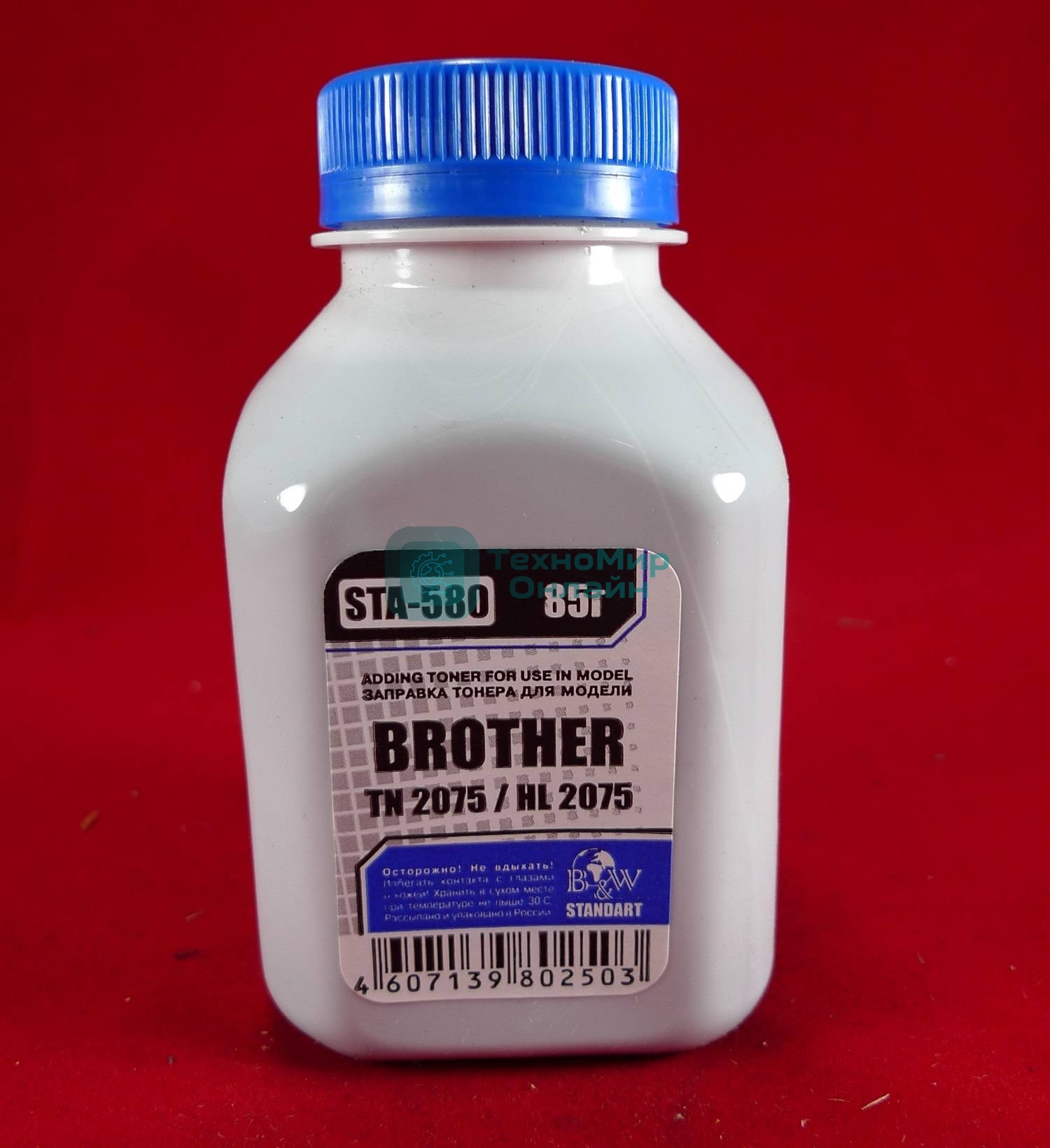 Тонер Brother TN 2075/85/2135/75 HL 2030/35/40/75/2140/50/70 (фл,85г) B&W Standart фас. Россия