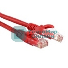 Патч-корд LANMASTER TWT UTP cat.5e, с заливными колпачками, 0.3 м, красный