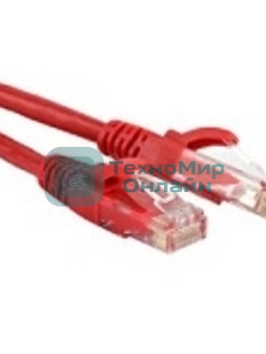 Патч-корд LANMASTER TWT UTP cat.5e, с заливными колпачками, 0.3 м, красный