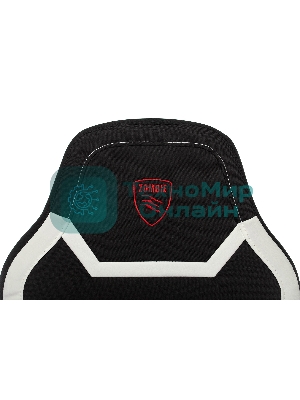 Кресло Zombie 10 черный/белый, экокожа, 120 кг, механизм качания