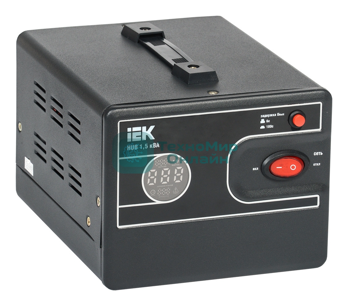 Стабилизатор напряжения переносной Iek IVS21-1-D15-13 HUB 1,5кВА