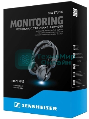Проводные наушники Sennheiser HD 25 PLUS черный, накладные, Jack 3.5 мм