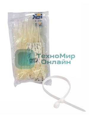 Хомут кабельный IEK UHH40-4-150-100 3.5х150 нейл. белый с отвер. для креп. ХОК (уп. 100 шт)