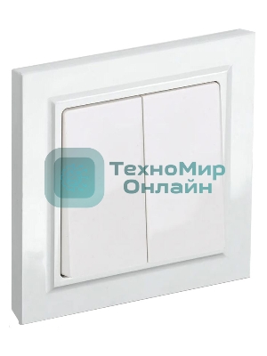 Выключатель 2-кл. IEK BRITE 10А в сб. ВСР10-2-0-БрБ белый