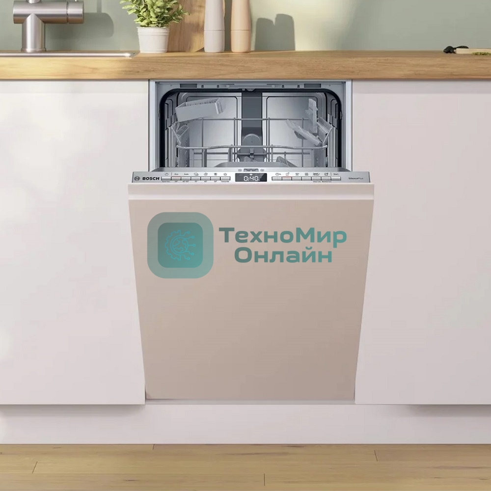 Встраиваемая посудомоечная машина Bosch SPV4HMX10E, серебристый, 44.8 см, 10 компл., 44 дБ, класс A++