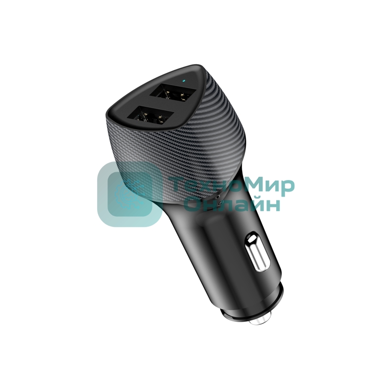 Автомобильное зарядное устройство c двумя портами Rexant (USB-A QC 3.0 + USB-A 3,1A) со световой индикацией, 18Вт, черное