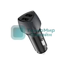 Автомобильное зарядное устройство c двумя портами Rexant (USB-A QC 3.0 + USB-A 3,1A) со световой индикацией, 18Вт, черное