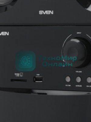 Аудиоколонки SVEN HT-210, черный, акустическая система 5.1, мощность (RMS):50Вт+5x15Вт, Bluetooth, Optical, Coaxial, FM-тюнер, USB/SD, дисплей, ПДУ