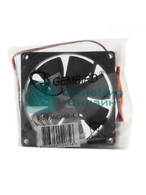 Вентилятор для корпуса Gembird черный, 80 мм, 2600 об/мин, 27 дБ, 4 pin