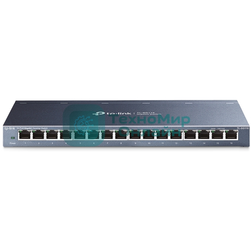 Коммутатор TP-Link TL-SG116 16-портовый гигабитный настольный коммутатор