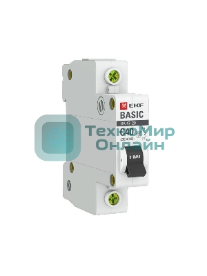 Выключатель автоматический EKF mcb4729-1-40C 1P 40А (C) 4,5кА ВА 47-29 EKF Basic