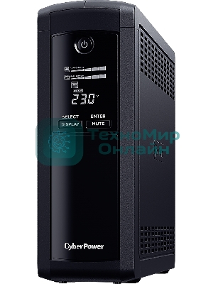 Источник бесперебойного питания UPS CyberPower VP1200ELCD Line-Interactive 1200VA/720W USB/RS-232/RJ11/45 (4 + 1 EURO)