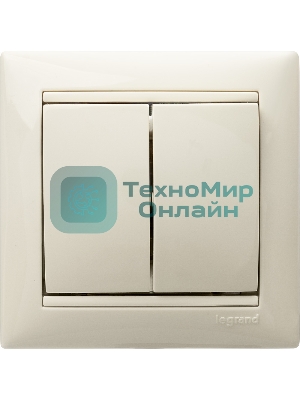 Выключатель Legrand 774305 Valena двухклавишный 10 AX(слоновая кость)
