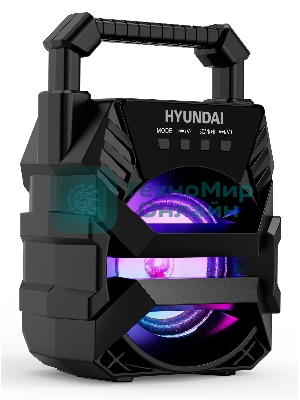Колонка портативная Hyundai H-PS1000 черный 9 Вт 1.0 BT/USB 10м 500mAh
