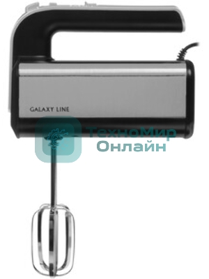 Миксер электрический Galaxy Line GL 2228, серебристый с черным, ручной, 700 Вт, 5 скоростей + режим “Турбо”