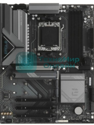 Материнская плата Gigabyte B850M EAGLE WIFI6E, AM5, AMD B850, 4xDDR5, 4xSATA, 2xM.2, 1xPCIe 5.0 x16, 1xPCIe 3.0 x16, 1xHDMI, 2xDP, 1x2.5Gb LAN, Wi-Fi 6E, Bluetooth 5.3, 1xUSB-C 10Gbps, 2xUSB-A 10Gbps, 2xUSB-A 5Gbps, 4xUSB-A 2.0, 1xPS/2, 3x3.5 мм, 7.1, mATX