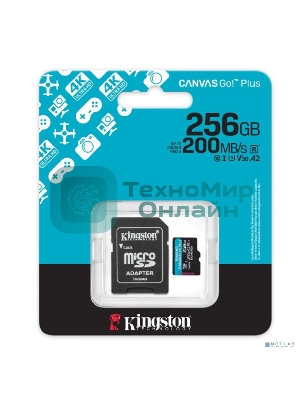 Флеш карта microSDXC 256Gb Kingston SDCG4/256Gb Canvas Go! Plus A2 + adapter