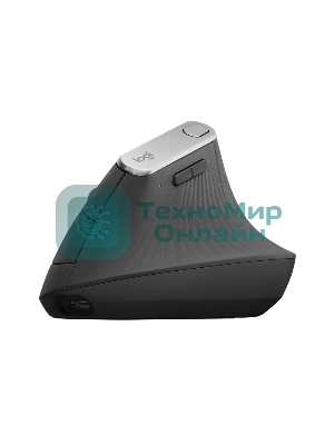 Мышь беспроводная/проводная Logitech MX Vertical графитовый, 4000 dpi, радиоканал, Bluetooth, USB, кнопки - 6