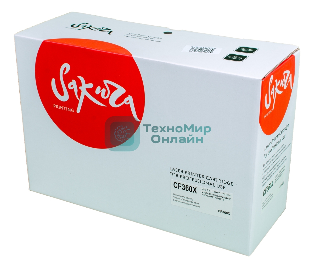Картридж лазерный Sakura CF360X для HP Color LaserJet Enterprise M553n/553X/553dn HP Color LaserJet Enterprise M552dn, черный, 12500 к.