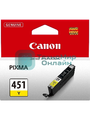 Картридж струйный CLI-451Y (6526B001) для Canon PIXMA iP7240/MG6340/MG5440, Желтый(Yellow), 344стр.