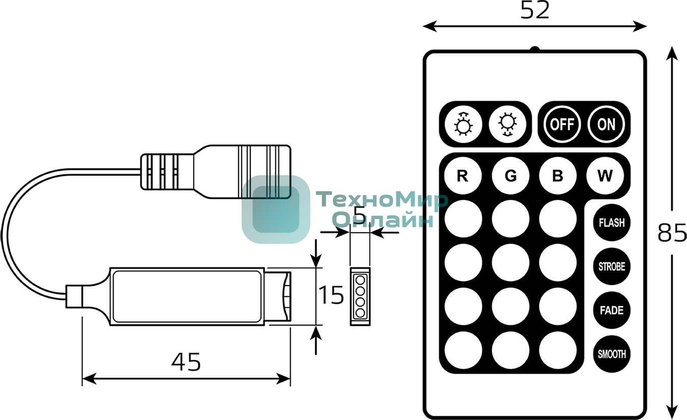 Контроллер RGB Gauss Basic для ленты LED 12V 72W 1/200