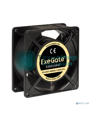 Вентилятор для корпуса ExeGate EX09225BAT черный, 92 мм, 2500 об/мин, 32 дБ
