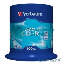 Диск CD-R Verbatim 700Mb 52x 100 шт., DataLife+ Cake Box Pastel Color (43430)
