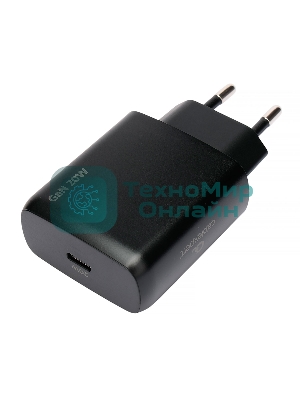 Зарядное устройство Cablexpert MP3A-PC-60 20Вт GaN, 3А, QC4.0/PD, 1xType-C, черный, пакет