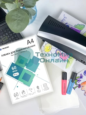 Пленка для ламинирования ГЕЛЕОС, А4, 60 мкм 60 шт./Пленка для ламинирования A4, 216х303 (60 мкм) глянцевая 60 шт