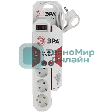 Сетевой фильтр ЭРА USF-5es-1.5m-W, 1.5 м, белый